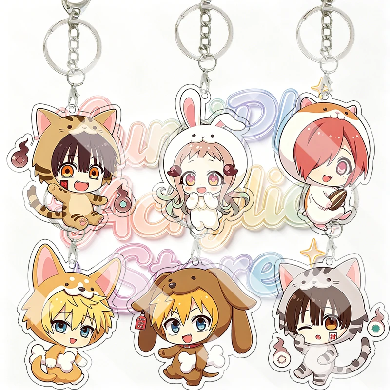 Creative Toilet-Bound Hanako-kun Nene Yashiro Sousuke Mitsuba Transform Cat Q Versio Acrylic Keychain Key Ring Pendant Decor Toy
