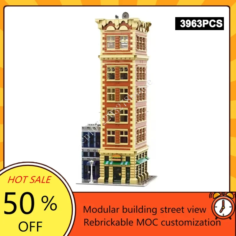 

3963 шт., Ly Tower, модульная MOC, индивидуальная модель с видом на улицу, архитектурная модель, сделай сам, образовательная сборка, игрушка в подарок, креативный комплект-головоломка