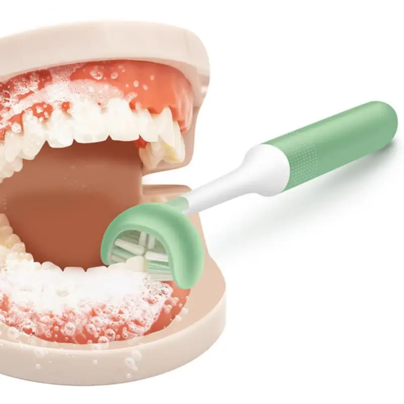 

Зубная щетка Детская трехсторонняя с U-образной обмоткой, мягкая силиконовая, уход за зубами и полостью рта, новая Чистка