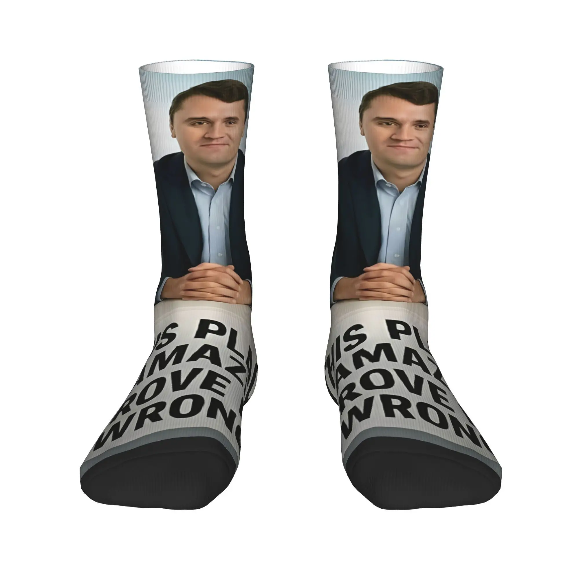 Medias Charlie Kirk Calcetines góticos gráficos Calcetines antideslizantes de otoño Calcetines de calidad para exteriores para hombres