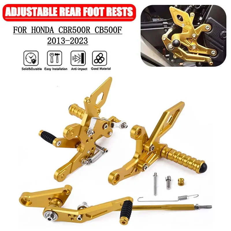 Motorcycle CNC Footpeg Foot Rests Footrests Rearset Rear For HONDA CBR500R CB500F CBR 500R CB 500F 2013-2023 2022 2021 2020 201