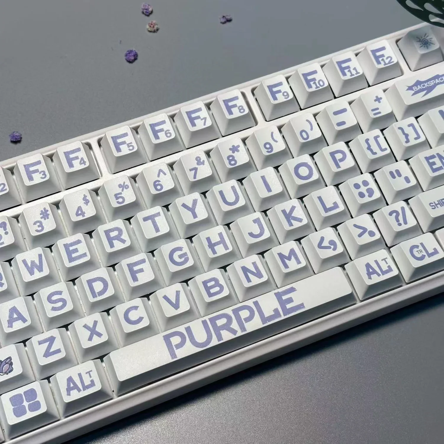 Ibolyaszínű Messzemenő Betűkészlet Vadcseresznyefa keycaps PBT DIY kicsi Hiánytalan állítsa Féleszű Fehérítőszer számára MX Vasúti váltó 60/71/84/90/104/108 Gépi keyboards