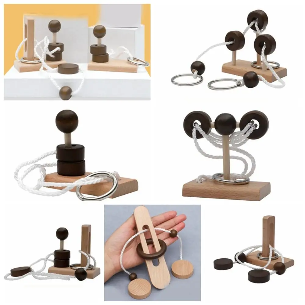 Giochi di pensiero 3D Threading Rope Loop Puzzle Rompicapo Montessori Kongming Lock Lu Ban Lock Adulti