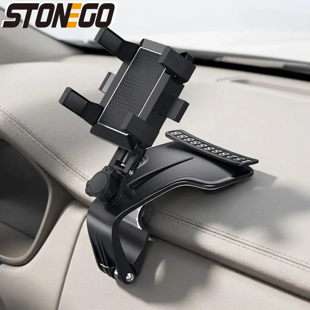 

Universal Car Phone Holder 1200 Degree Adjustable Rotating Mount Stand Dashboard Rear View Mirror Sun Visor