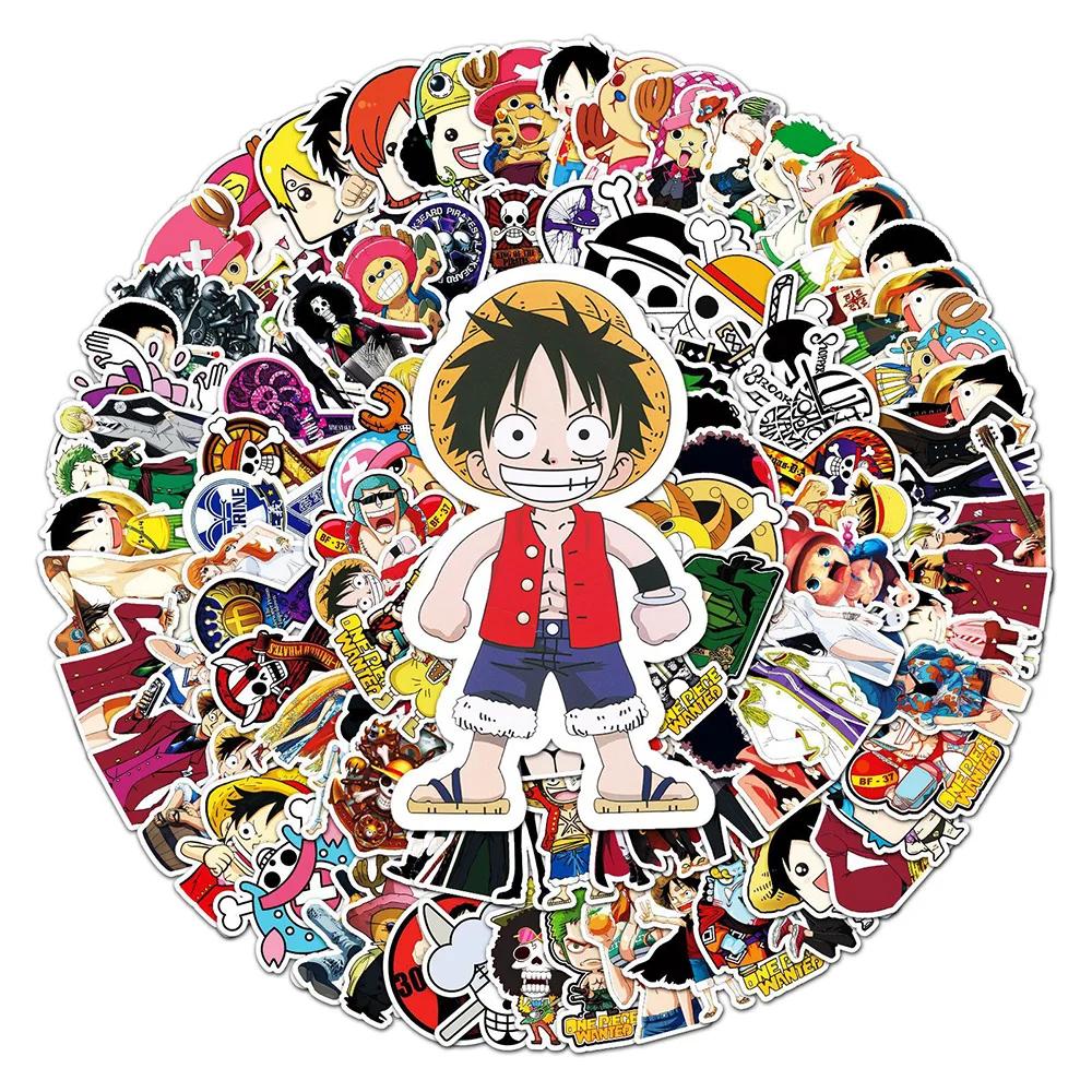 10/30/50/106pcs Luffy Zoro Anime ONE PIECE Stickers Cartoon Nami Chopper Sticker DIY Phone Guitar Laptop Diary Cute Decals Pack