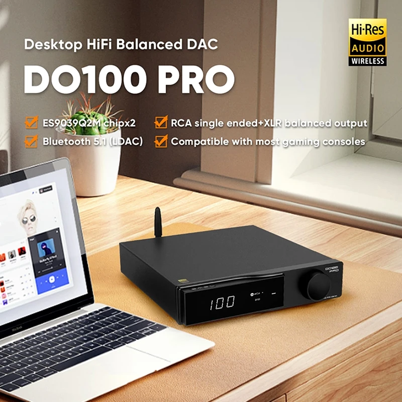SMSL DO100 Pro Hi-Res MQA DAC Dual ES9039Q2M Decoder Bluetooth5.1 DSD512 OPA1612 HDMI-ARC High End Digital for PS5 Pro - Image 2