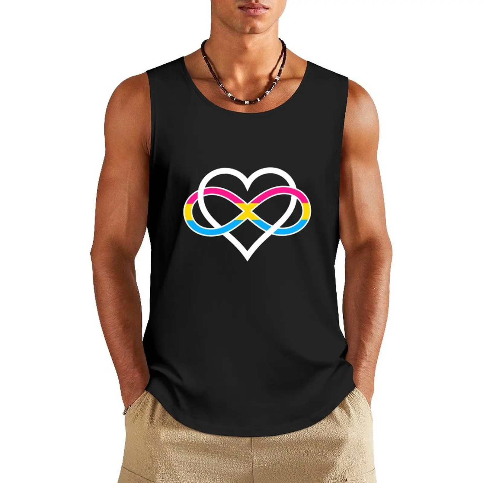 

Polyamorous Pansexual Pride Heart Tank Top anime t-shirts T-shirt sports Sleeveless men sleeveless vest men