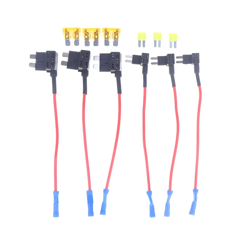 12V - 12Pcs 4 - Types Of Additional Circuit Adapters And Fuse Set- Tap Car Fuse Holder With Micro2 Mini ATC ATS Thin Tap Adapter