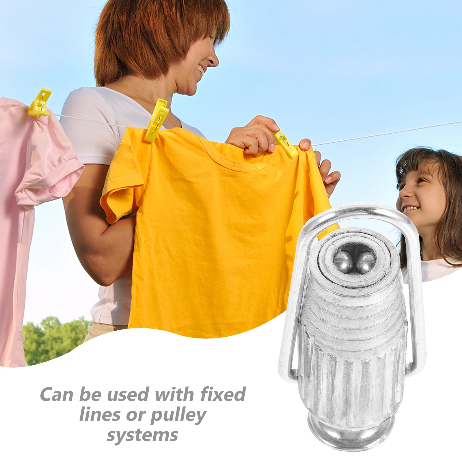 

4Pcs Aluminum Clothesline Tightener Heavy Duty Metal Line Tensioner with Ball Bearing for Adjustable Tightness Clothes Drying