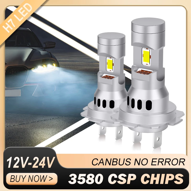 PACK Of  2 H7 Led Lighting Car WIreless CANBUS NO ERROR Plug and Play Automotive Led Lamp Mini 1:1 Mile Headlight For Car 12/24V