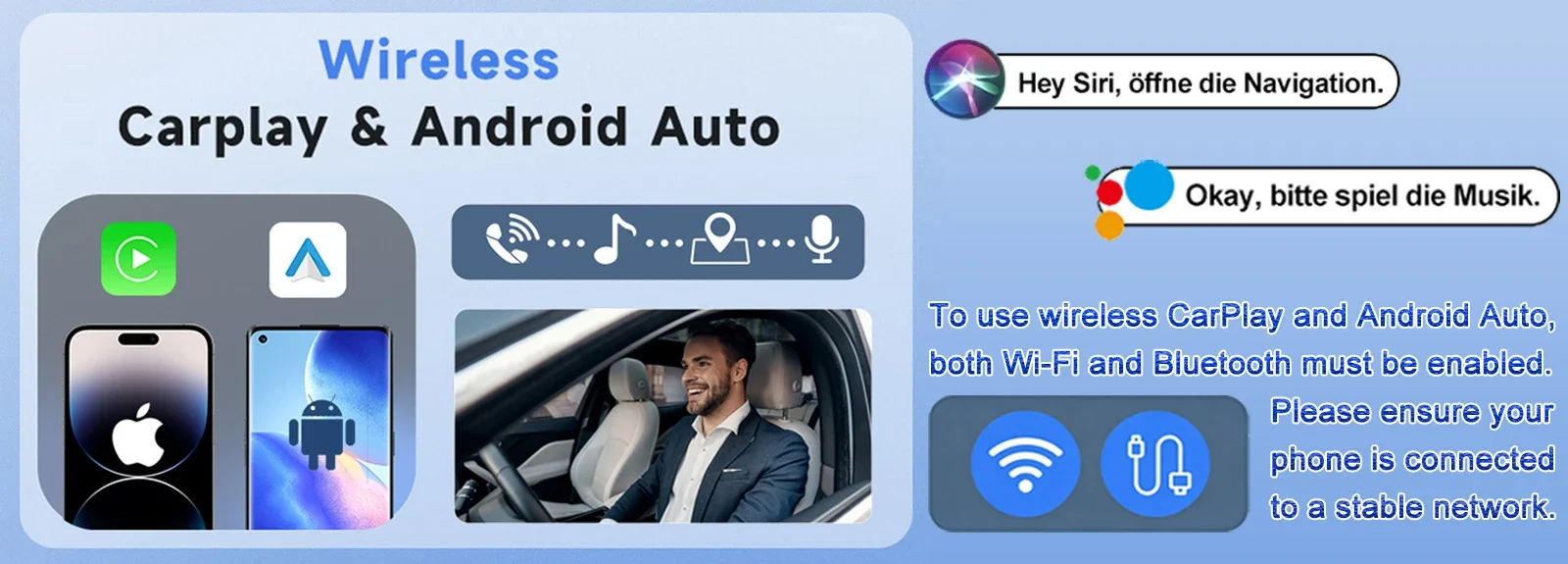 ESSGOO 7" Android 15 64G Wireless Carplay Android Auto für VW Touran Polo Caddy EOS Tiguan 6R Passat Jetta Golf Rabbit T5 Sharan Autoradio GPS-Navigation FM BT WiFi RDS SWC Mirror Link AI Voice Multimedia-Video-Player IPS Touchscreen – Detail 10