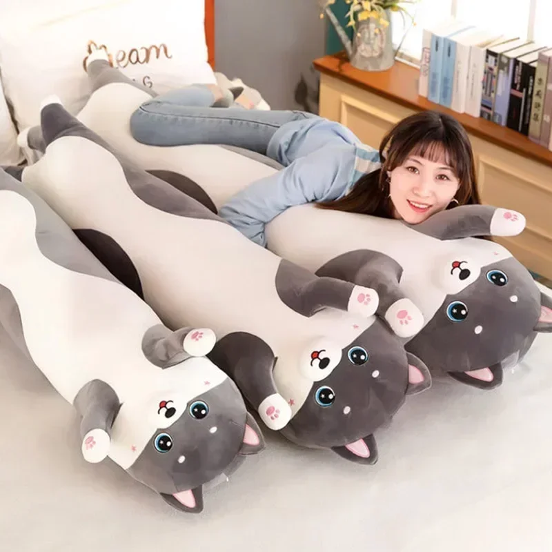 Lovely Husky Side Sleeping Body Pillow 50-130cm Bed Sofa Soft ComfortableHome Decorative Long Pillow Children Birthday Present