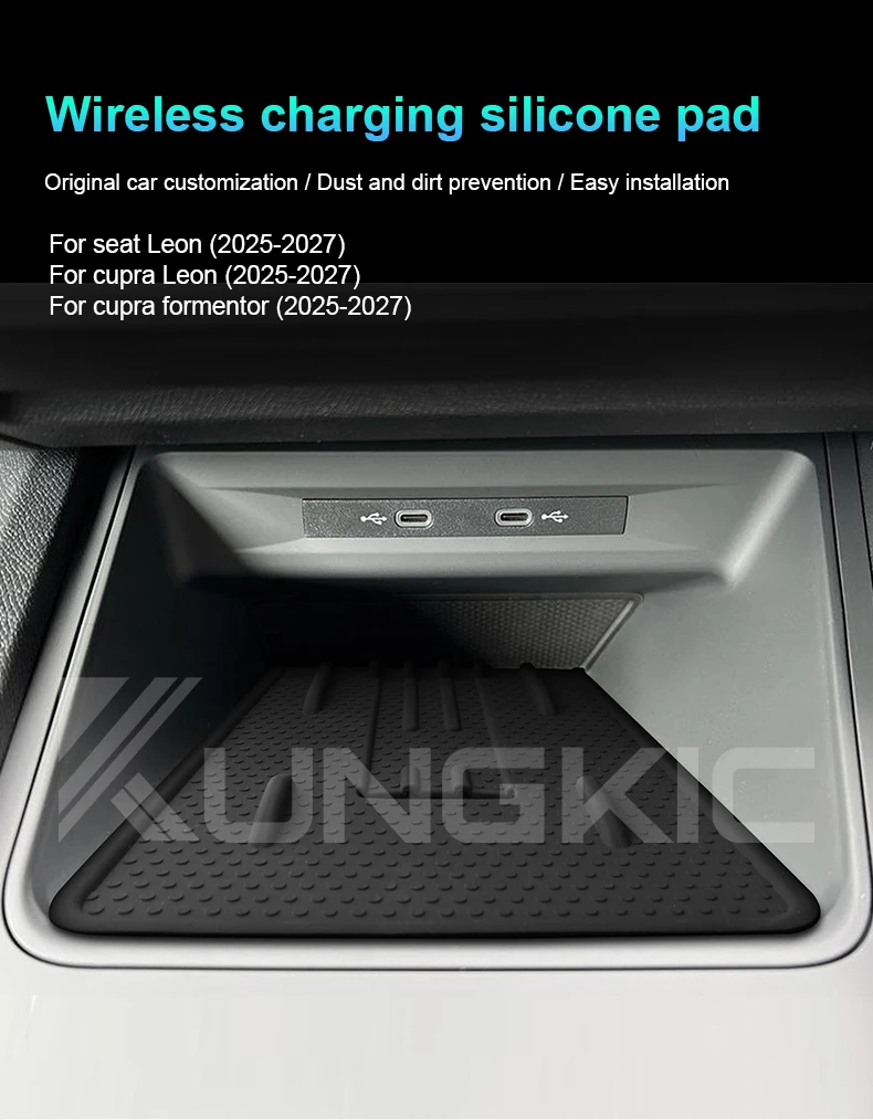 Schutzpolster für Sitz LEON/Cupra Leon/Cupra Formentor 2025 2026 2027 Auto Silikon Kabelloses Laden Innenraum Rutschfeste Zubehörteile – Detail 1