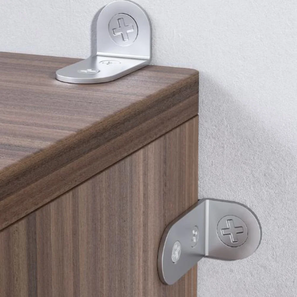 6 Set Tipping Hardware for Furniture Includes Brackets Steel Cables and Installation Components for Wall Mounting