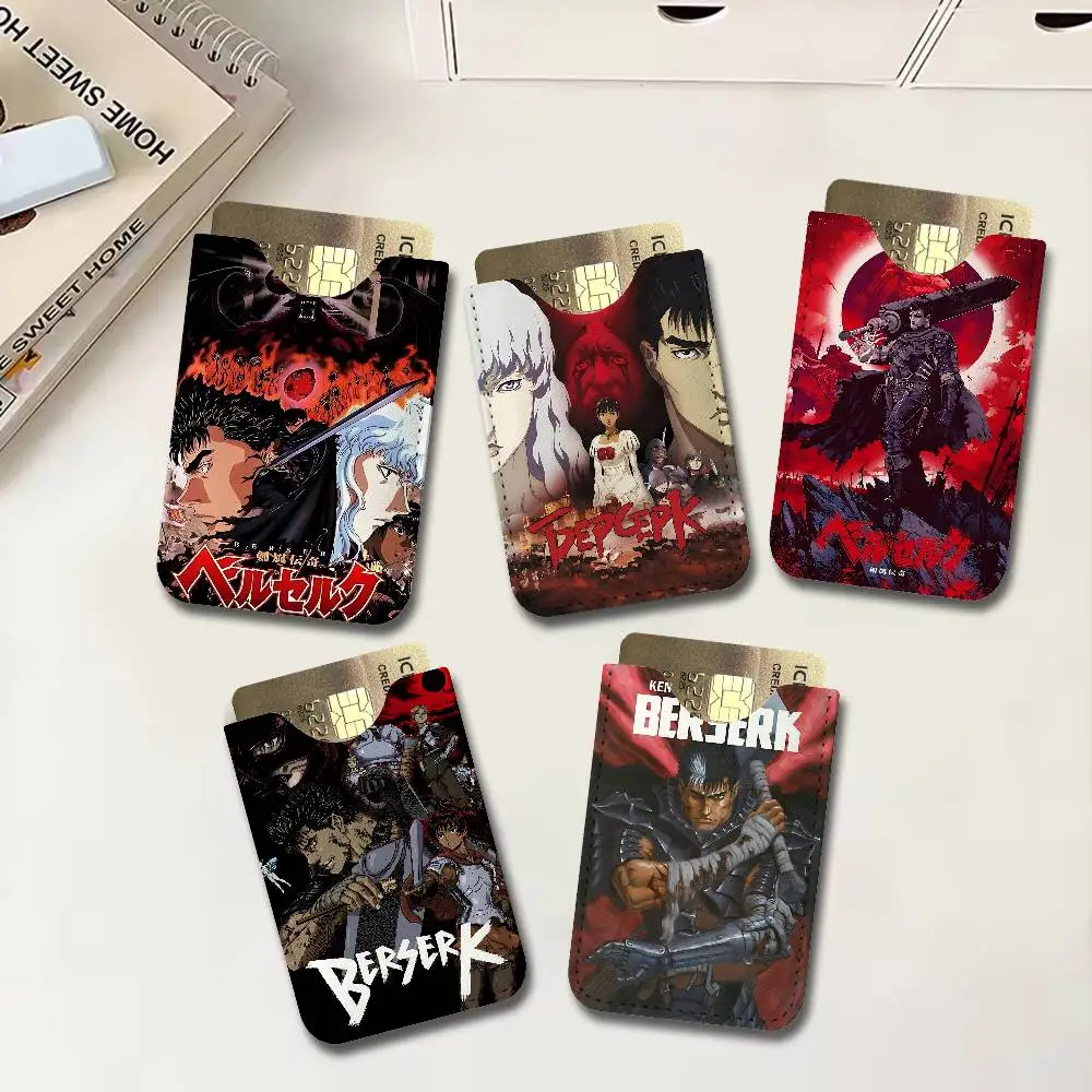 Anime Berserk Prints PU Leather Card Holder Sleeve for Credit Cards,Secure/Slim Design, Travel Storage Essentials