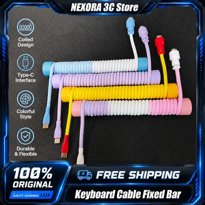 

Aluminum Alloy Keyboard Cable Weight Fixed Bar for Coiled Aviator Cable Desktop Organizer Cable Decor for Mechanical Keyboard