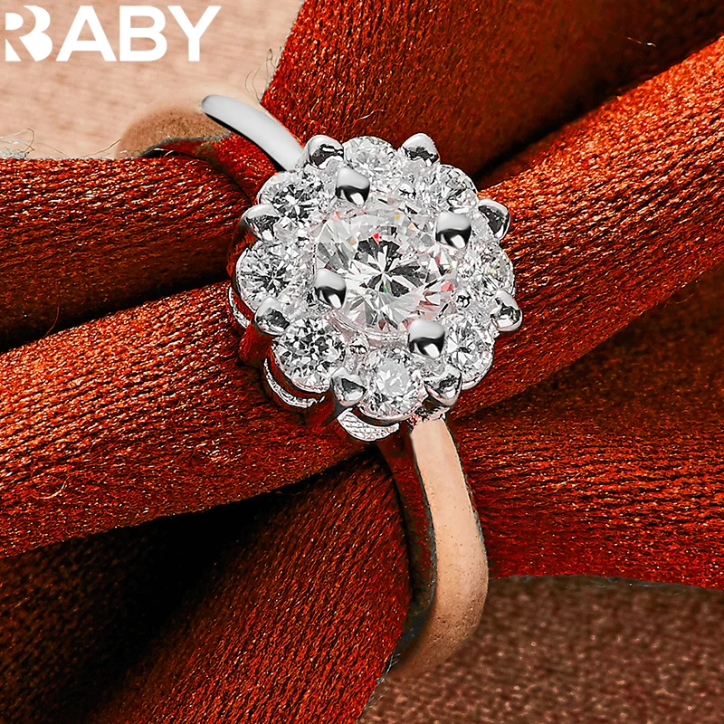 

URBABY 925 Sterling Silver AAA Zircon Rings For Women Fashion Ring Wedding Engagement Band Charms Jewelry Accessories