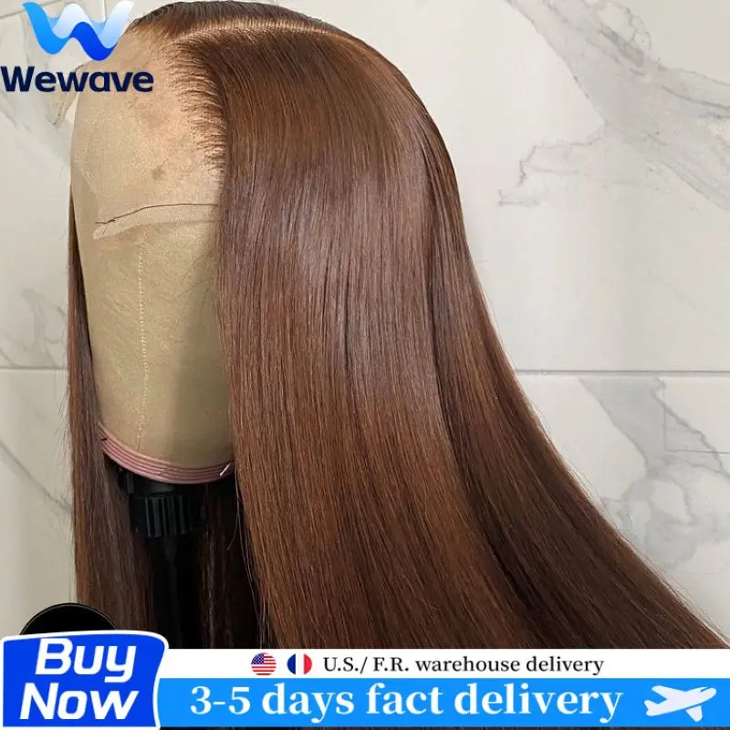 Wewave الشوكولاته البني 13x6 خصلات الشعر المستعار الإنسان HD الدانتيل شعر مستعار مستقيم 200% الكثافة البرازيلي الباروكات الأصلي ابيض عقدة