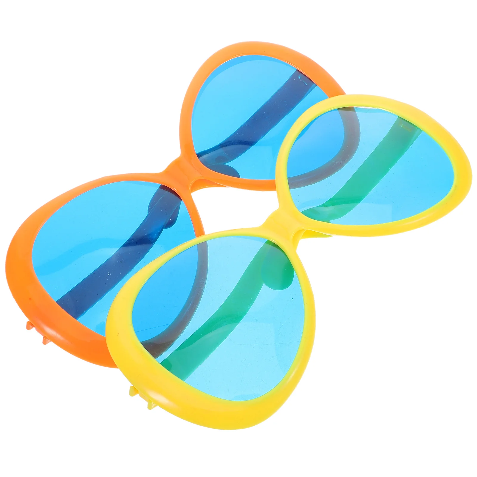 

2pcs 10Inch Hawaiian Glasses Oversized Novelty Sunglasses For Party Beach Vacation Luau Theme Jumbo Plastic Eyewear Fun Props