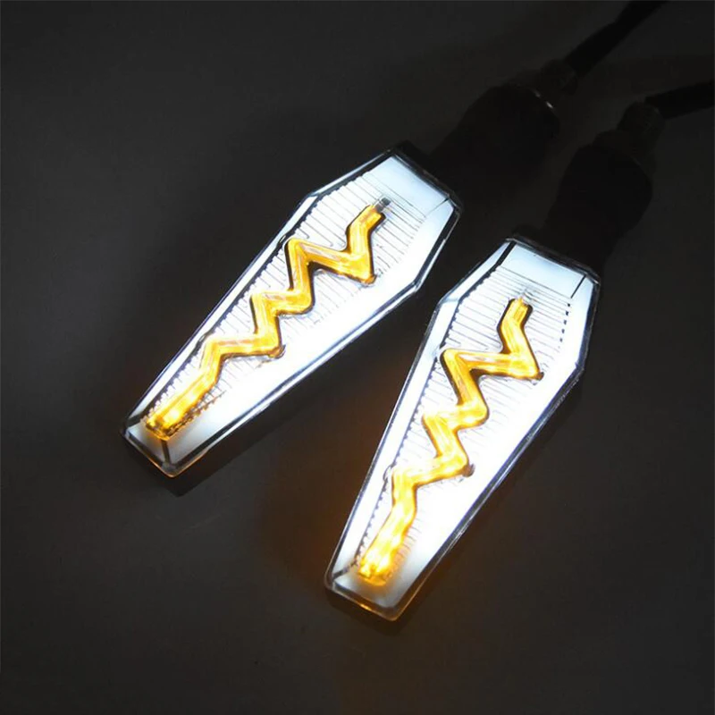 LED Turn Signals Motorcycle Accessories 12V 10MM ABS Flowing Amber Lamp Universal For Zontes Kawasaki Suzuki Honda CB400 CG125