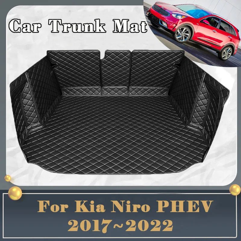 

Car Trunk Mat For Kia Niro PHEV EV 2017~2022 Dirt-resistant Fully Surrounded Trunk Mat Rear Cargo Tray Car Accessories 2020 2021