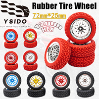1/10 1/12 1/14 RC Off-Road Car Front Rear Rubber Tire Wheels 72mm*25mm HEX 12mm for Wltoys Traxxas Trx-4 Tamiya Scx10 HSP HPI