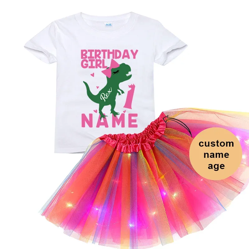 

2024 платье на день рождения для девочек, разноцветные радужные Детские платья для девочек, летняя одежда для девочек 0-9 с рисунками из мультфильмов