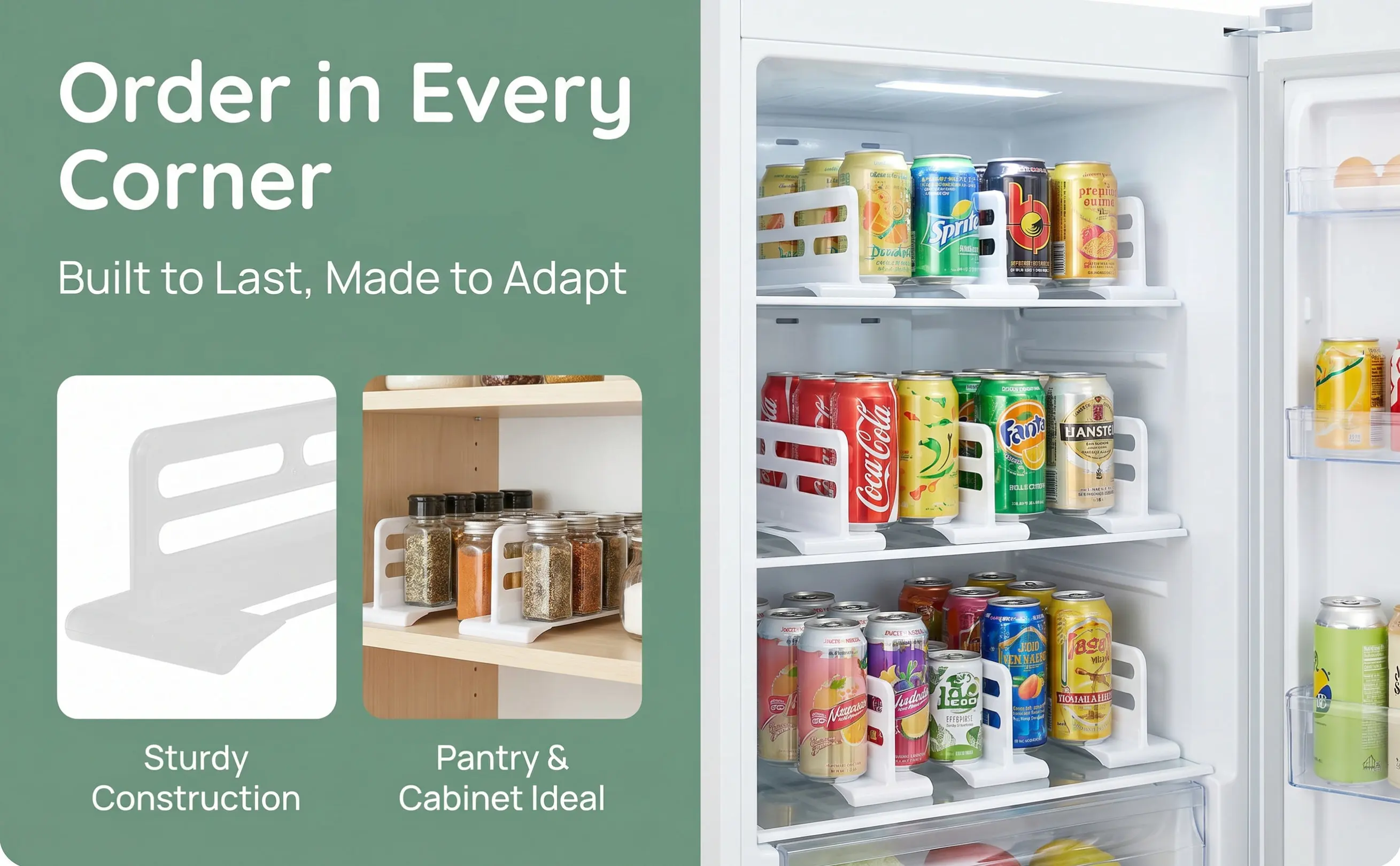 3pcs Adjustable Refrigerator Divider Boards – Plastic Fridge Organizer for Door, Drawer & Freezer Food Separation