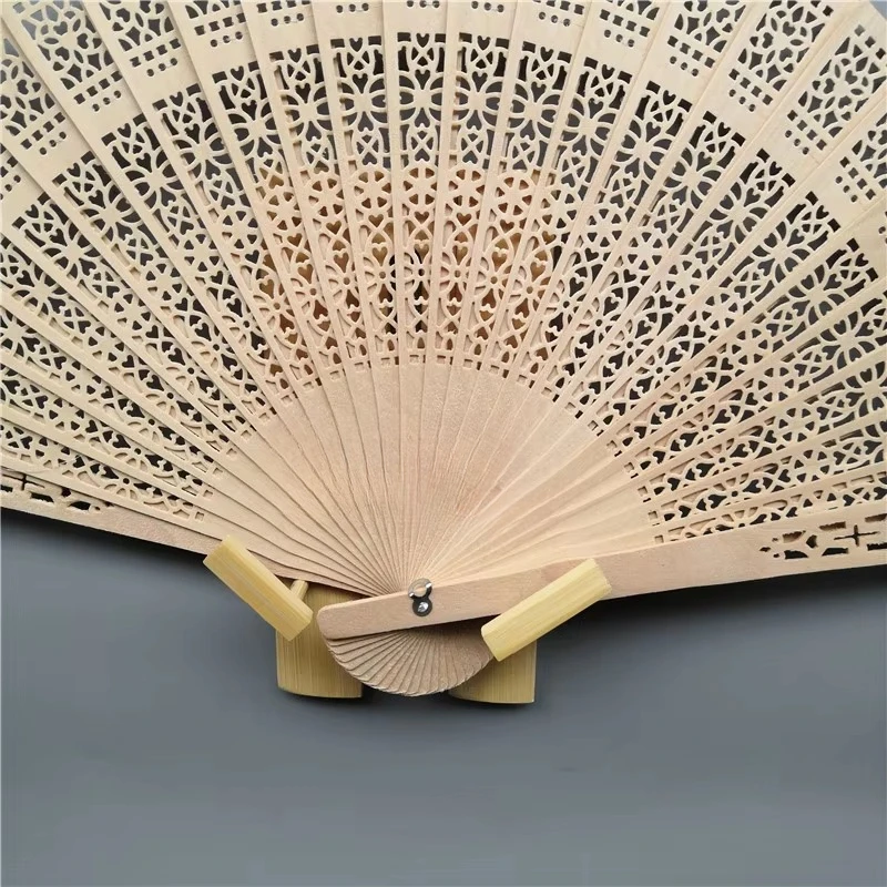Custom Print Engrave Bamboo Handheld Fans Vintage Birthday Gift Foldable Wooden Hand Fan for Wedding Party Decoration