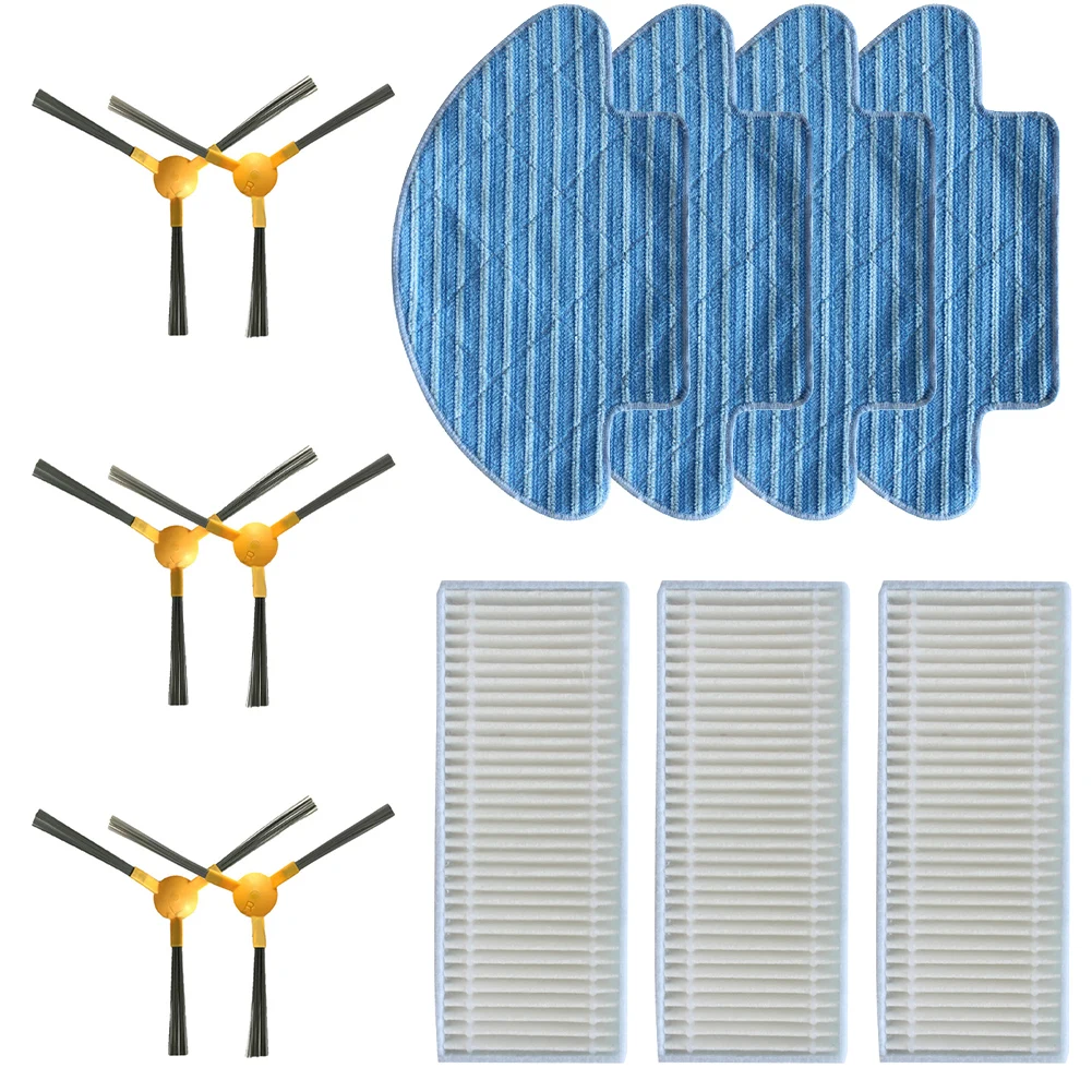 Refurbish Your Vacuum Cleaner with Replacement Side Brushes Mop Cloths and Filters for Haier T550W/IKOHS for netbot for s12