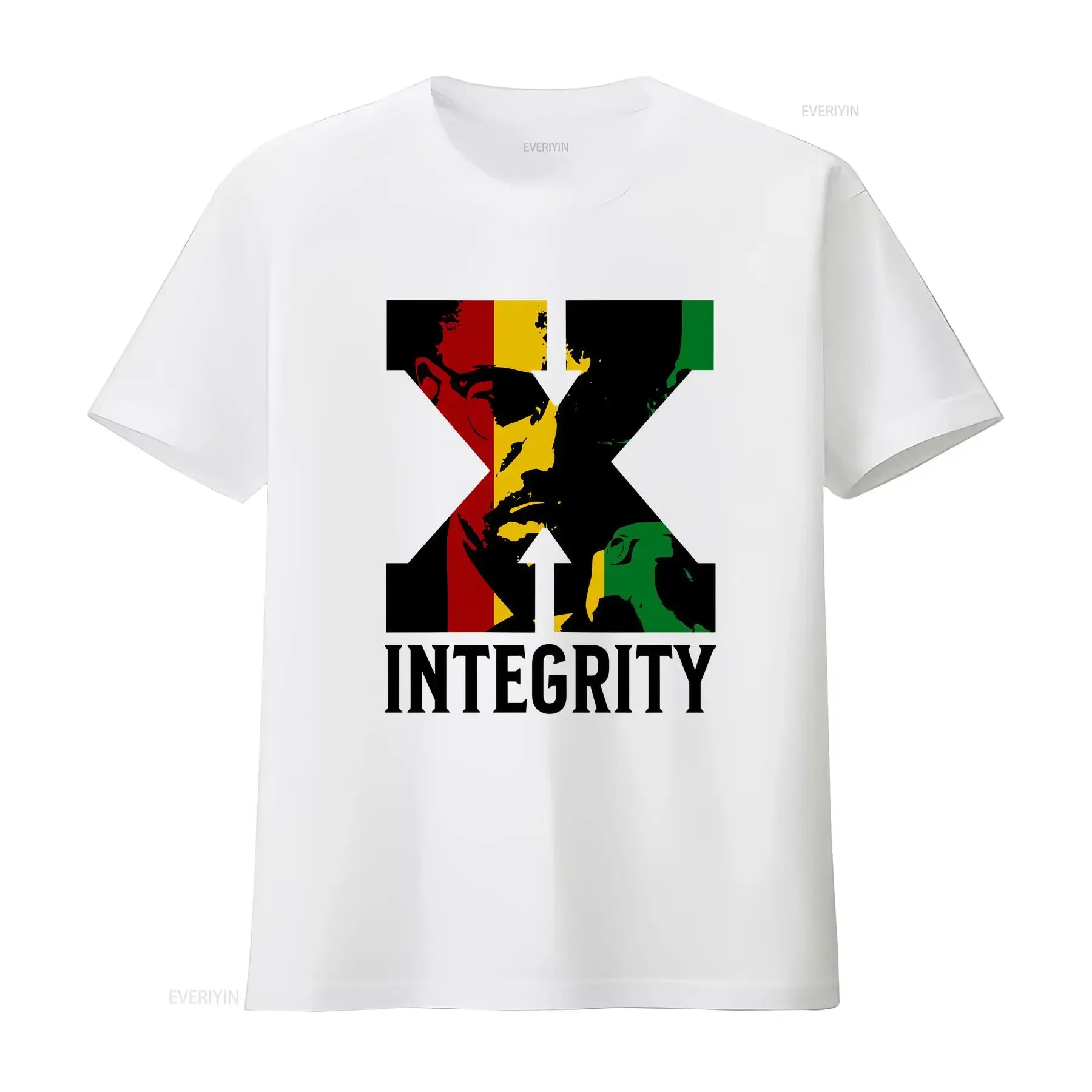 Camiseta Malcolm X Integrity, Movimiento de Derechos Civiles, Colores Pan Africanos, Imagen Icónica, Mes de la Historia Negra, Estilo Vintage Lavado