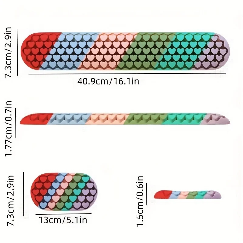 Silikon-Tastatur-Handballenauflage in Herzform, 3 Farben, ergonomische rutschfeste Schreibtischunterlage für Büro und Gaming – Detail 4