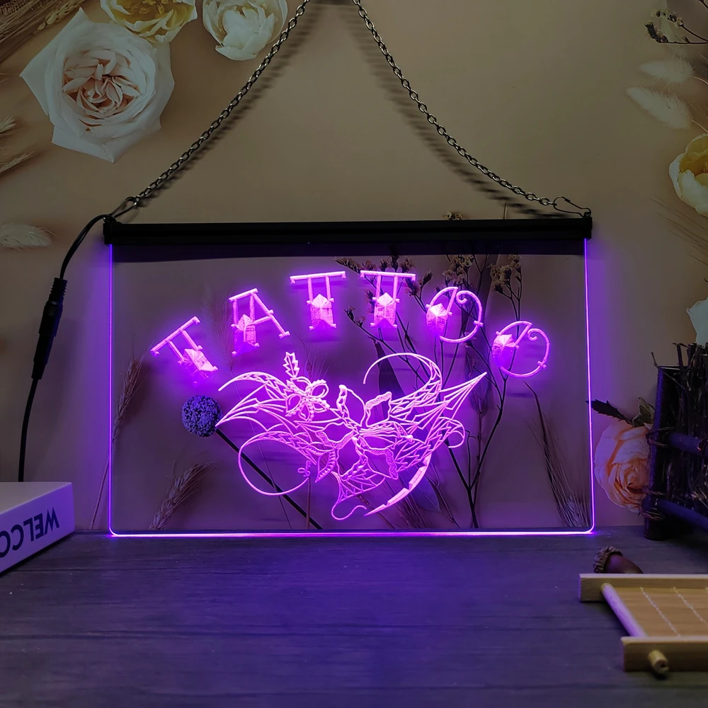 

Светодиодная неоновая вывеска 3D с резьбой в виде цветов-тату, декор для дома, настенный светильник для свадьбы, креативный декор для спальни и рабочего стола