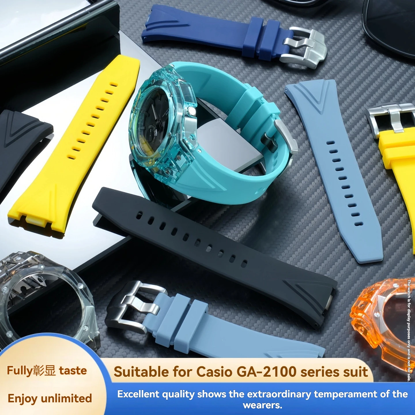 Trendy Ice-Clear Resin Customization Parts for Casio Farmhouse Oak GA-2100, GA-2110, and GA-B2100 Case and Strap Sets