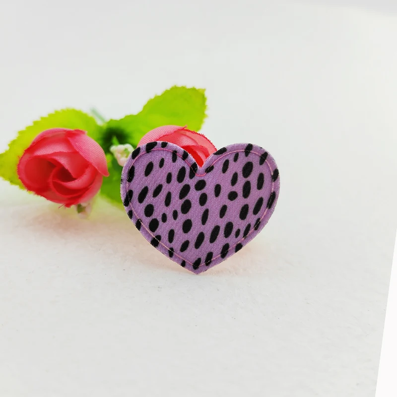 100 Stück Leoparden-Stoff-Herz-Applikationen 3,5*3CM für DIY-Nähprojekte, Kopfbedeckungen, Haarspangen, Schleifendekoration, Aufnäher für Kleidung & Hüte – Detail 5