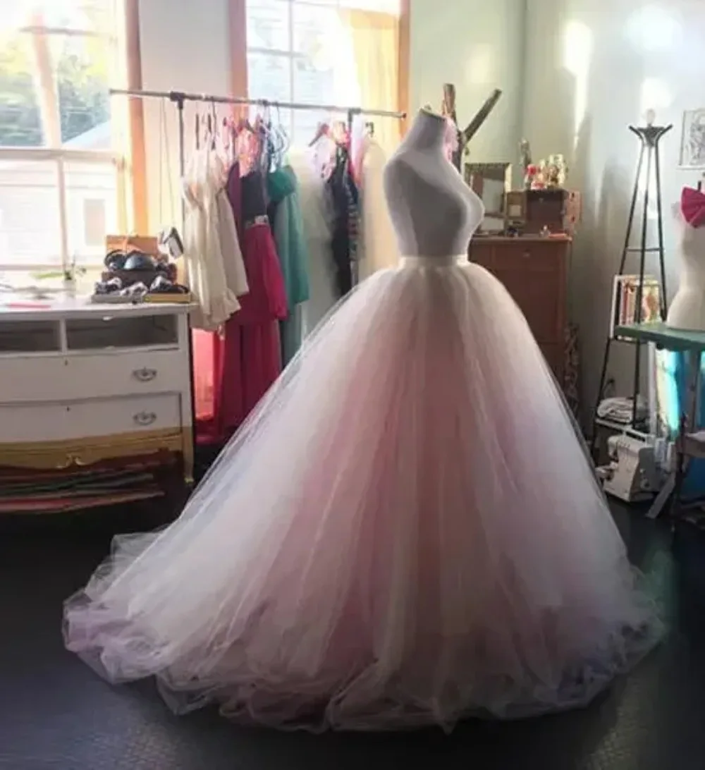 

Многослойное пышное шифоновое женское кухонное шифоновое розовое свадебное платье, праздничное платье, соответствующий размер пользователя