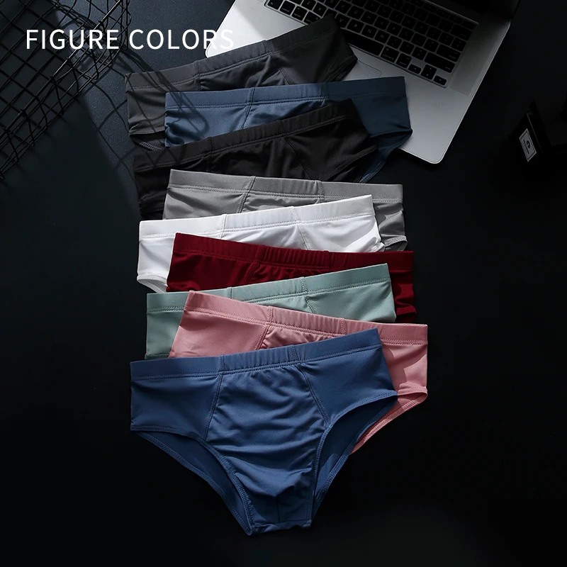 FC men\'s triangle underwear polyester fiber elastic breathable and comfortable summer thin youth sexy low waist bottom underpant