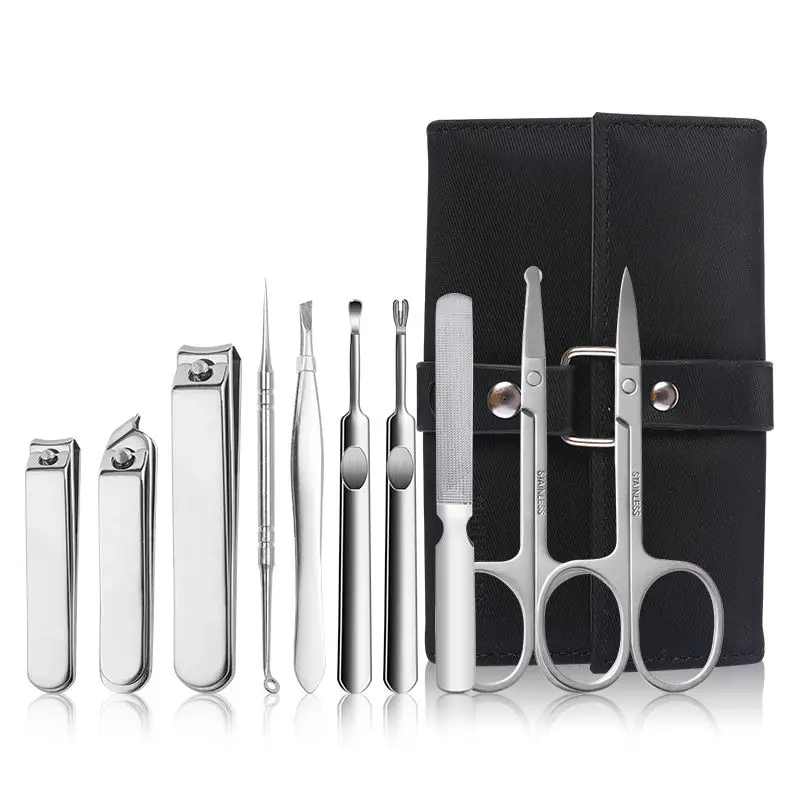 Nail Tools Set Stainless Steel Manicure Set Household Ear Spoon Scissors For Daily Life Mini Compact Gift Eyebrow Clip Tweezers