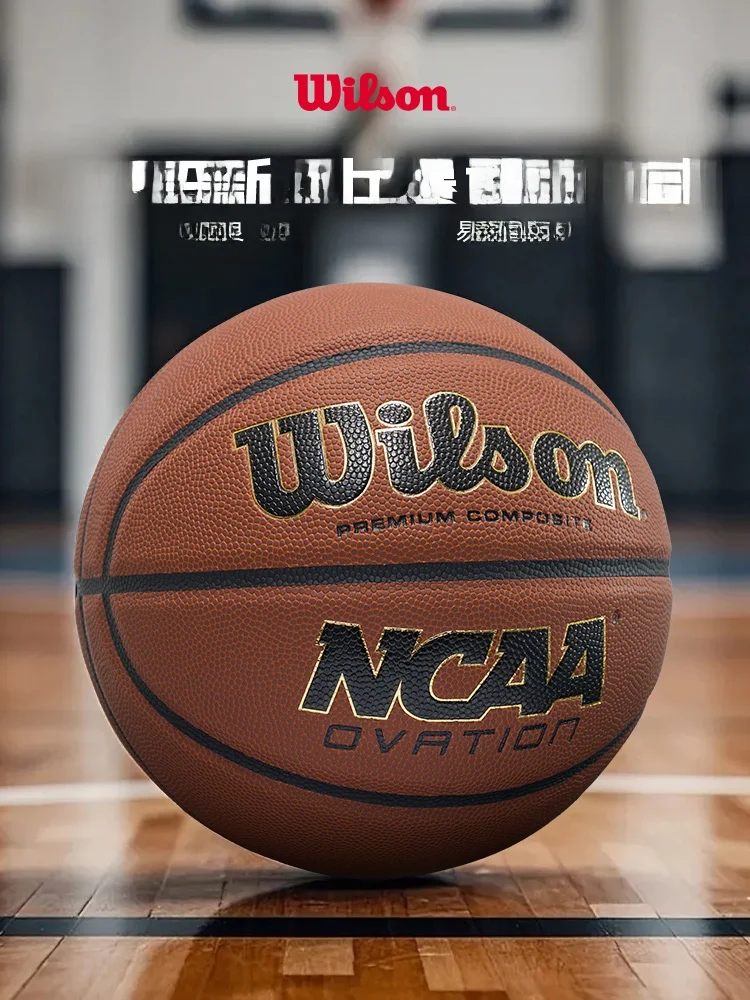 Bola de Basquete Wilson NCAA Tamanho 7 para Uso Interno e Externo, Resistente ao Desgaste, Bola de Competição para Adultos, Revestimento em PU, Interior em Butil, Jogo Profissional