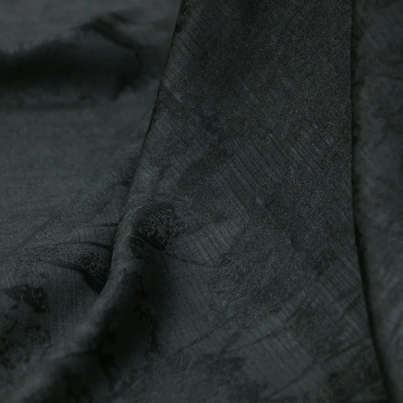 

Natural tussah silk with hollowed-out jacquard intangible ancient method of Xiangyunsha old material ramie fabric real