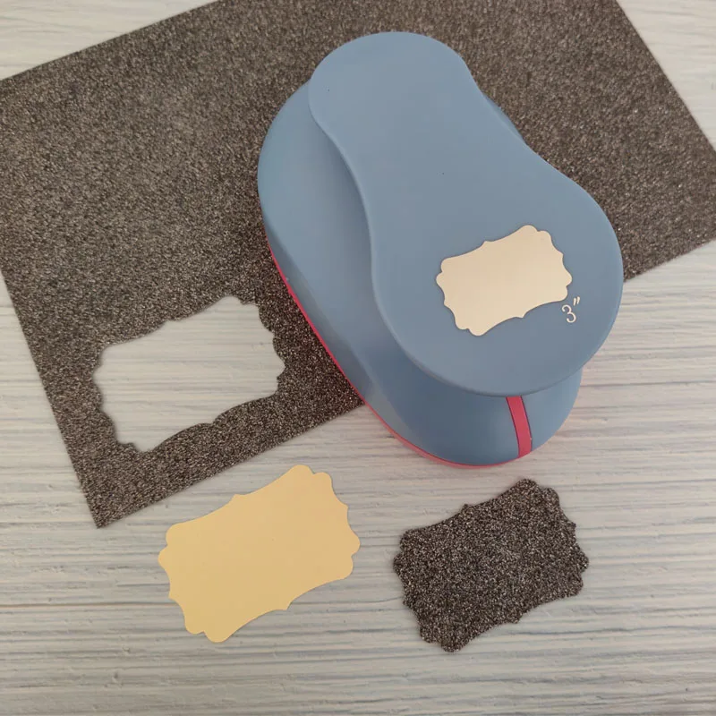 1.5'' 2" 3" DIY Paper Tag Photo Frame Card Cutter Scrapbook Large-scale Embossing device Hole Punch Kids Handmade Craft Gift Cut