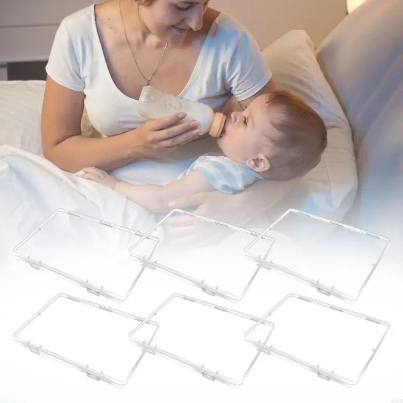 6pcs قابلة للتكديس فريزر حليب التخزين الحاويات الشفافة لتوفير المساحة منظم لأكياس حليب الأم a2ub #4