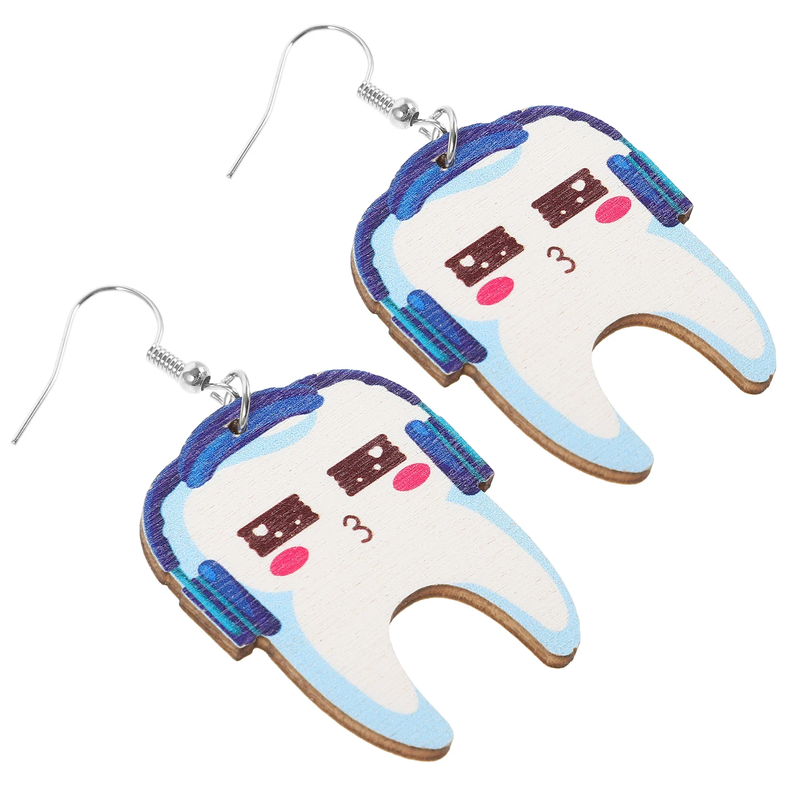 

Wooden Tooth Dangle Dangle Earrings Drop Accessories Cartoon Lightweight Cartoon Earrings Safe JE1202C Earings