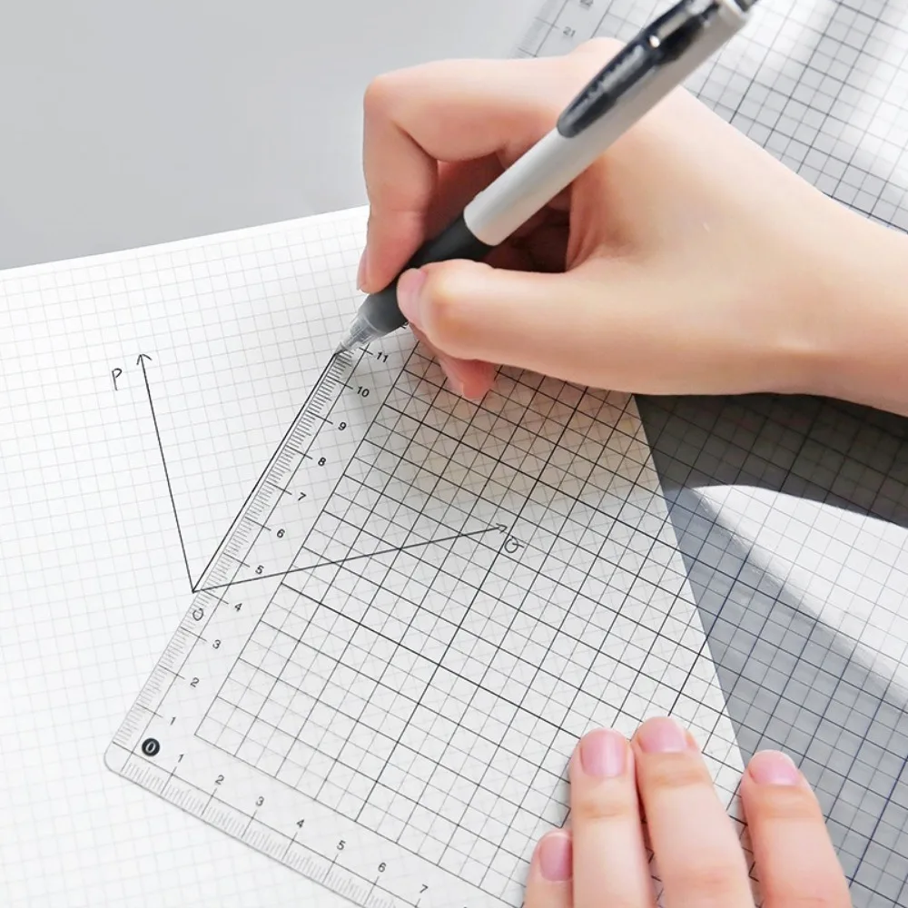 A4/B5/A5 Learning Pad Transparent Ruler Student Writing Grid Scale Non slip Plastic Test Stationery Writing Board
