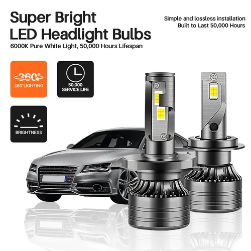 30000LM H7 LED faro H1 H4 Led Canbus H8 H11 9005 HB3 9006 HB4 9012 Hir2 bombilla Led 3570 CSP Kit de automóvil Turbo lámpara antiniebla 12V