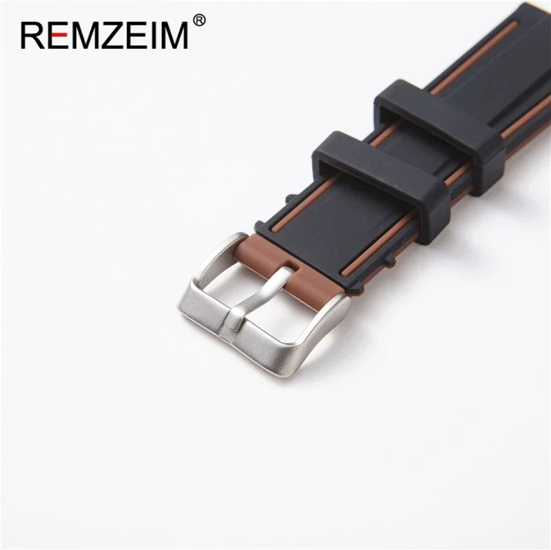 REMZEIM 20mm 22mm Universal Silicone Sport Strap Quick Release Fashion Stitching Waterproof Rubber Watchbands Watch Accessories