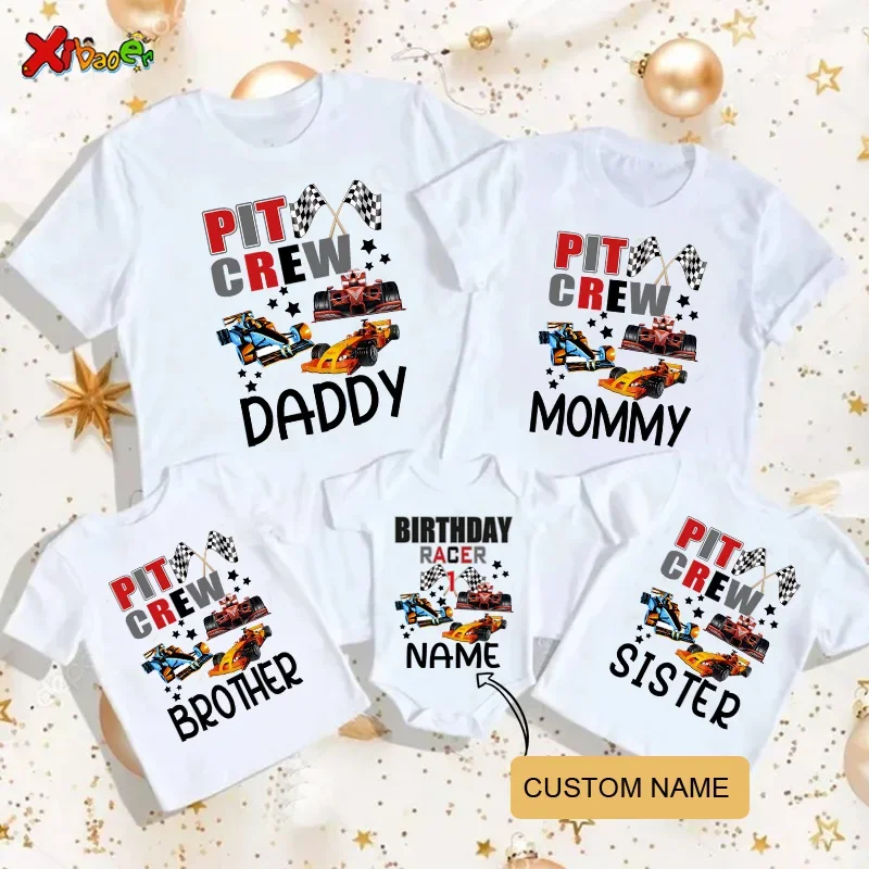 

PIT CREW Family T Shirts Matching Family Outfits Party T Shirt Kids Party Custom Name T Shirt Clothes Family Look Clothing Tees