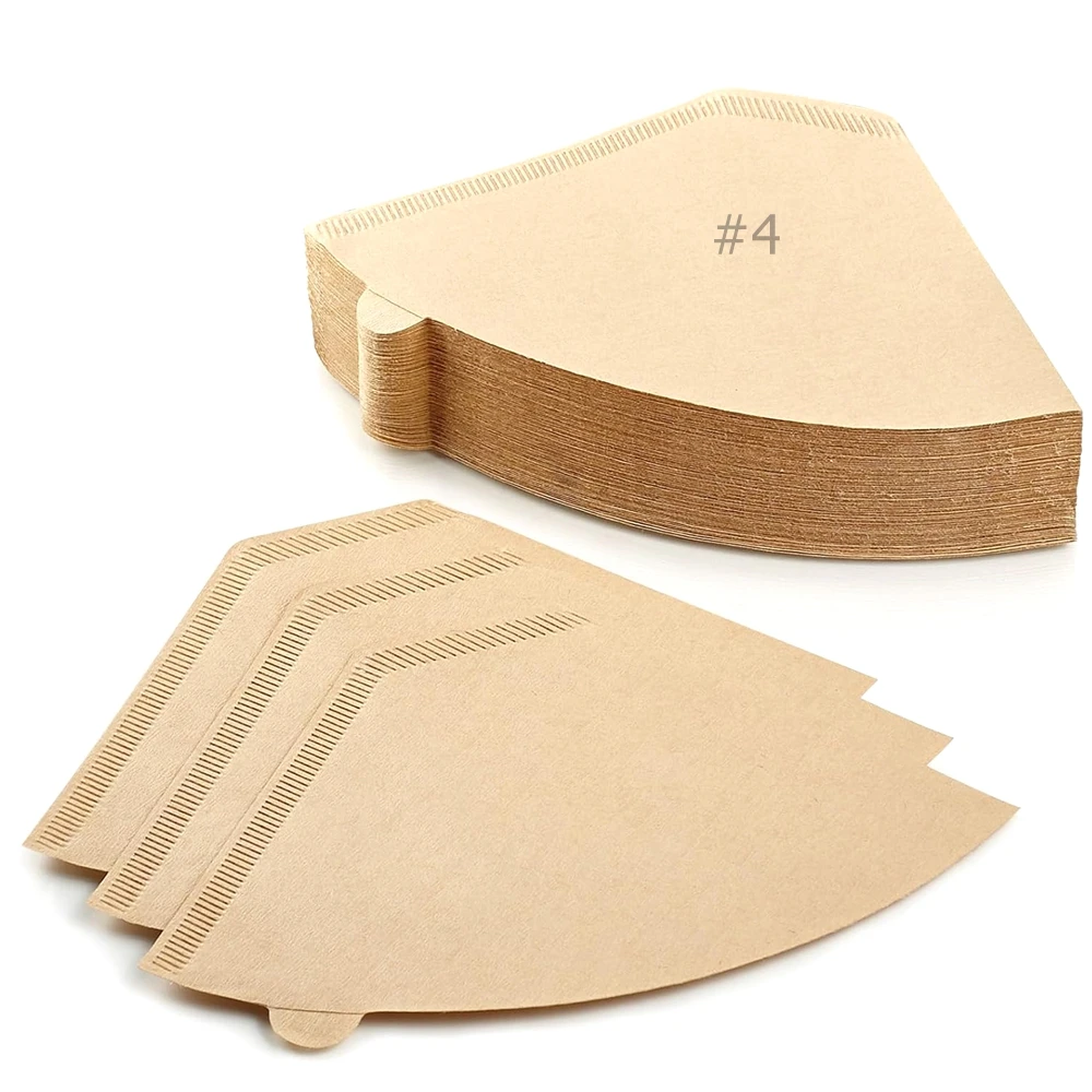 100 Count #4 Paper Coffee Filters for 8-12 Cup Coffee Makers Perfect Paper Filter for Pour Over and Drip Coffee