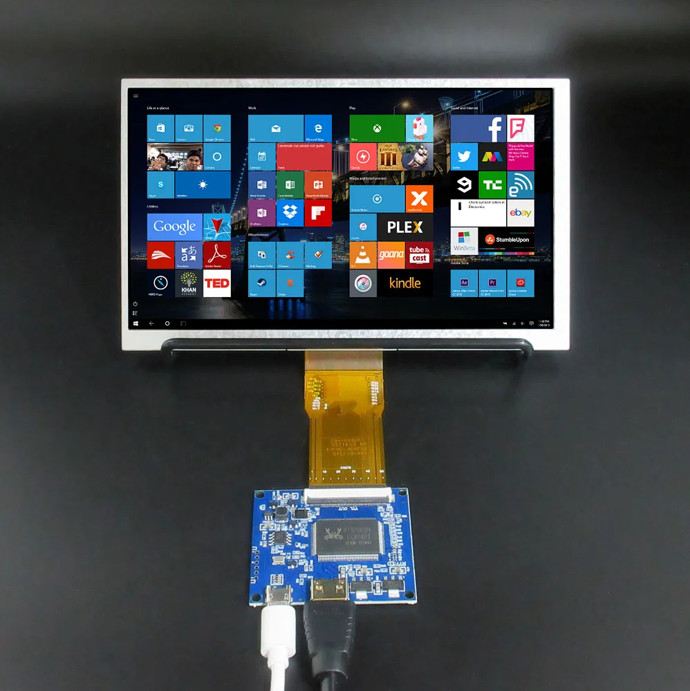 7 Inch 1024x600 Portable DIY LCD Display Screen with Mini-HDMI Driver Board – Secondary Monitor for PC, Raspberry/Orange Pi