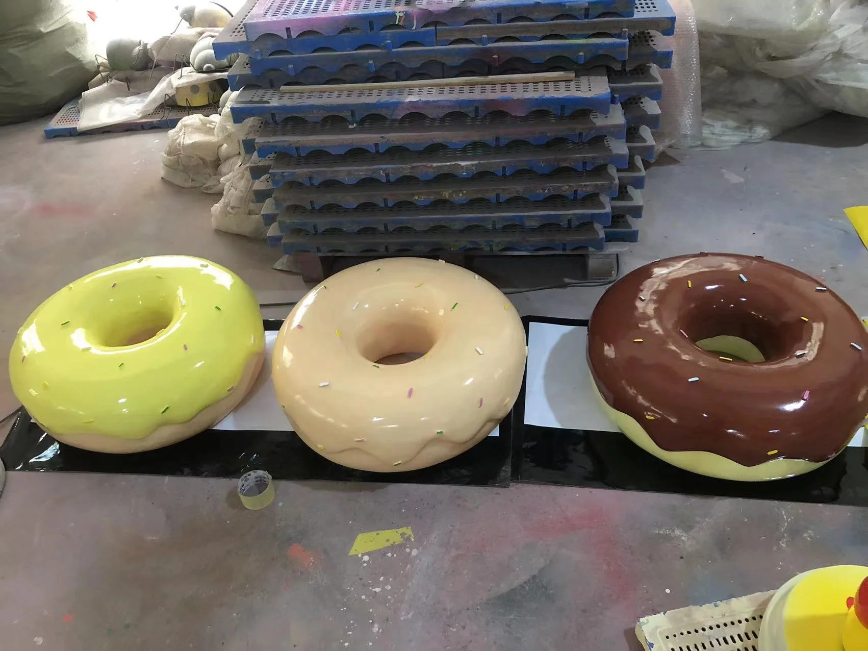 Custom Outdoor Hot Sale Resin Sculpture Fiberglass Burger Statue for Sale